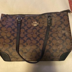 black and brown coach purse